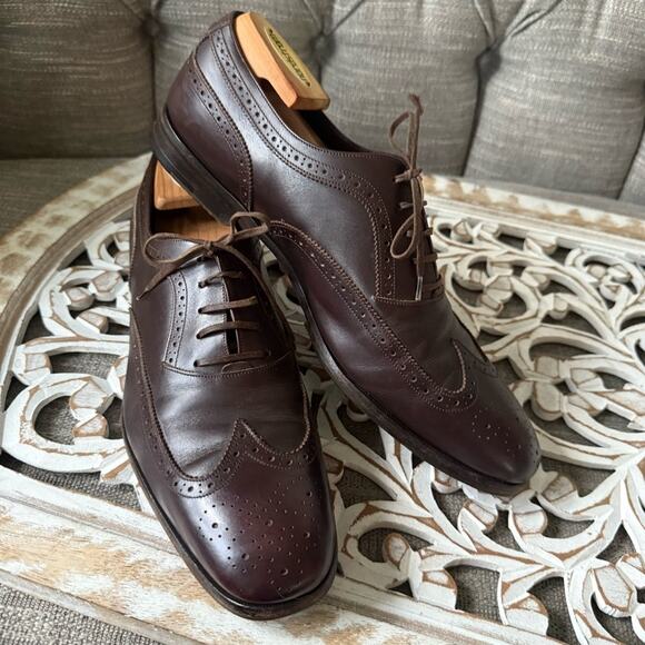 Salvatore Ferragamo Brown Leather Wingtip Oxford Shoes Men’s 10 D main image 11